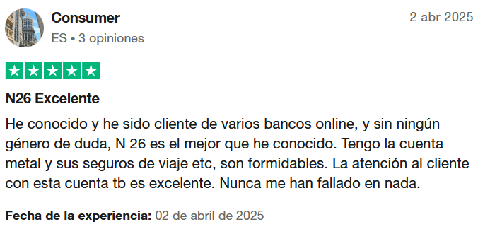 N26 opiniones: N26 reseñas cuenta Metal