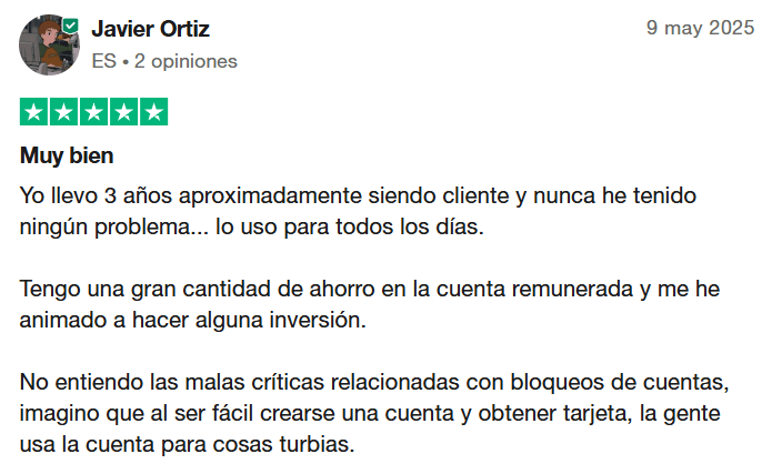 N26 opiniones Trustpilot 2025