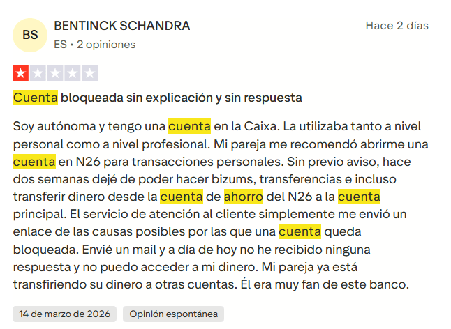 ▷ N26 opiniones en 2026: ¿Es la mejor tarjeta para viajar? Nuestra experiencia sincera 52 Opiniones negativas N26 actuales