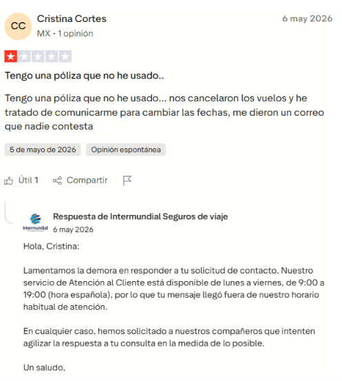 ▷ Intermundial Seguros Opiniones buenas y malas en 2026 + Nuestra experiencia ⚠️ 6 Intermundial Seguros Opiniones negativas