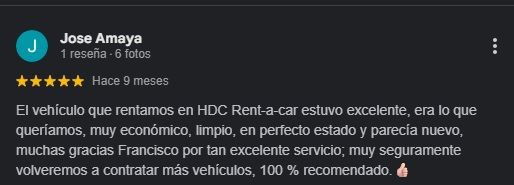Discover Cars Opiniones en Google