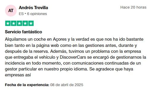 Opiniones Discover Cars Trustpilot