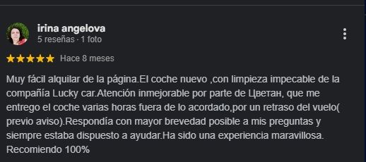 Opiniones Discover Cars en Google