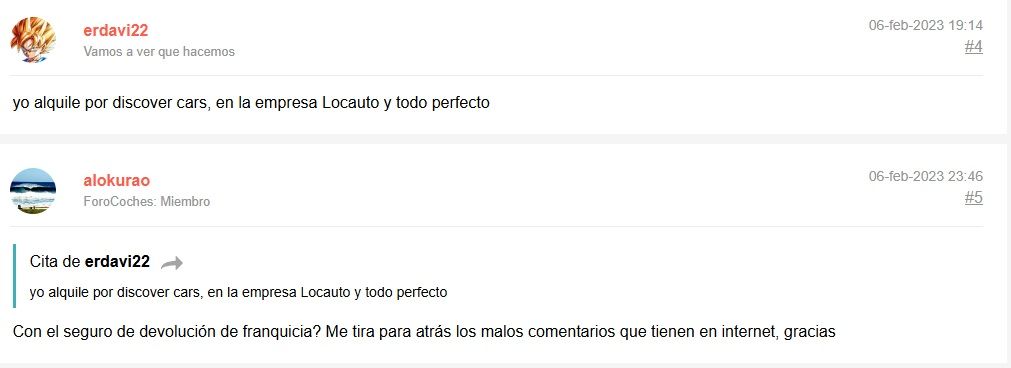 Opiniones Discover Cars forocoches