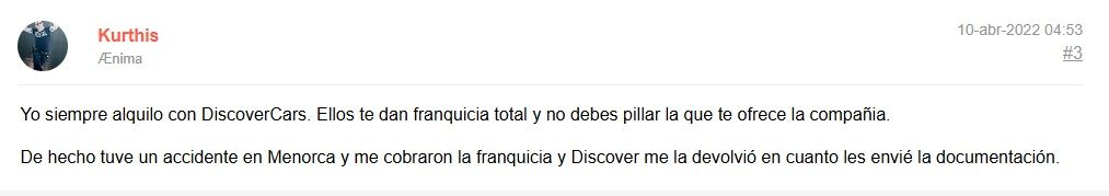 Opiniones Discover Cars forocoches