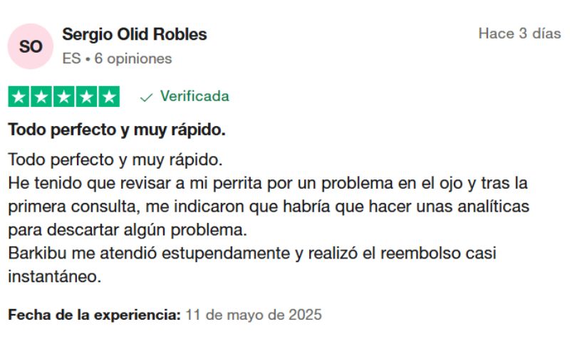 Barkibu opiniones: otra reseña positiva en Trustpilot