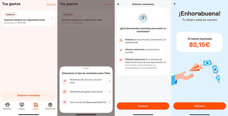 Barkibu opiniones positivas de nuestra solicitud de reembolso