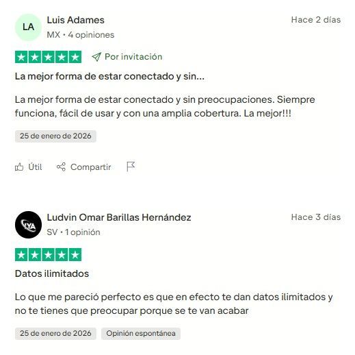 ▷ Descuento Holafly Junio 2026: código COMIVIAJEROS para ahorrar un 5% en tu eSIM y del 10% al 32% en Holafly Plans 7 Descuento Holafly: Opiniones de la tarjeta eSIM en Trustpilot