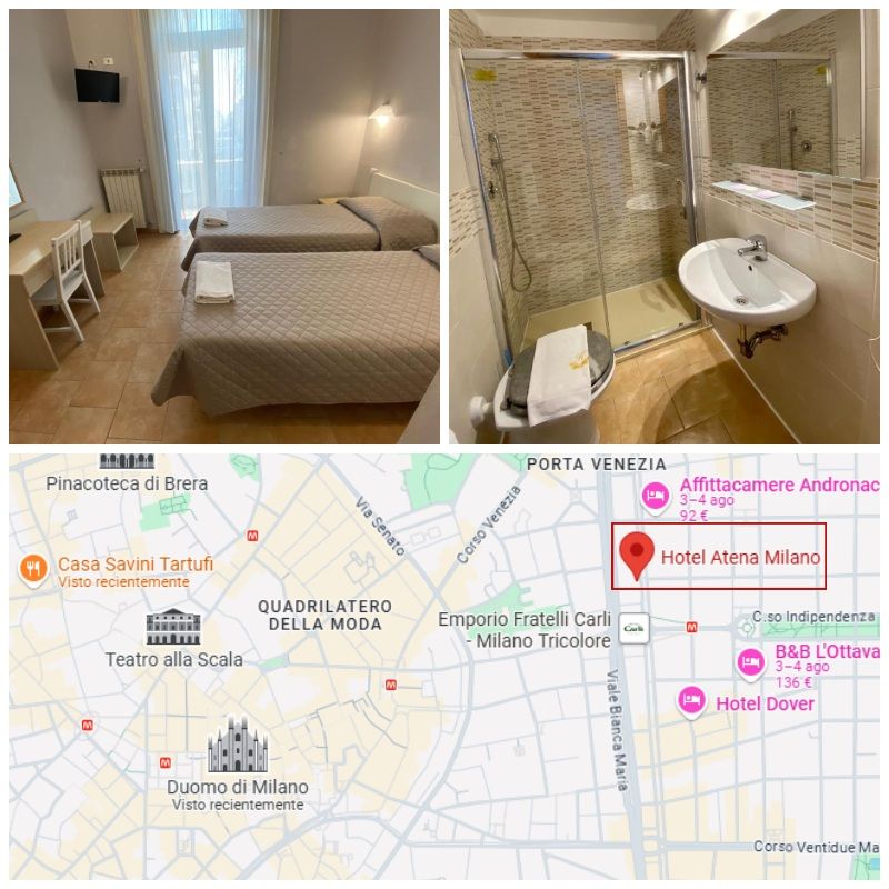 Dónde alojarse en Milán barato si quieres ir de compras: Hotel Atena
