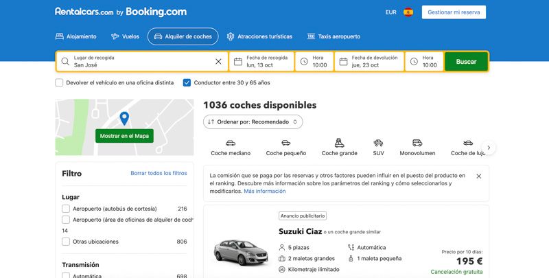 Alquilar coche en Costa Rica: Rentalcars