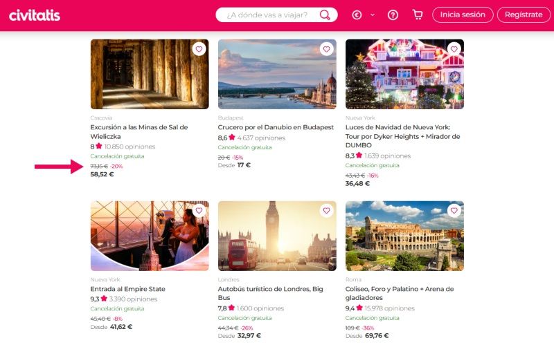 ▷ Descuento Civitatis Black Friday 2025 ⚠️ Del 10% al 40% de ahorro en MUCHAS actividades (SIN código) 1 Descuentos Civitatis Black Friday por ser lector de Comiviajeros