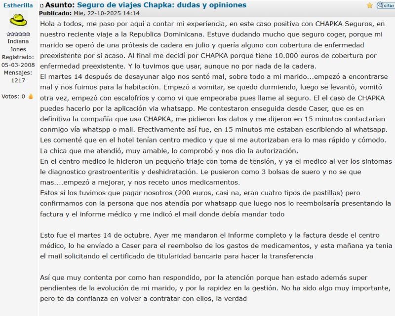 ▷ Descuento Chapka 2025 ⚠️ Cómo conseguir del 7% al 15% de ahorro en tu seguro de viaje (SIN código) 5 Experiencia positiva con el seguro de viaje Chapka