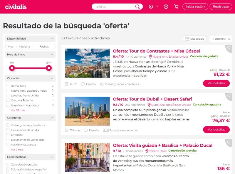 ▷ Descuento Civitatis Black Friday 2025 ⚠️ Del 10% al 40% de ahorro en MUCHAS actividades (SIN código) 3 Trucos para ahorra en Civitatis: buscar la etiqueta 'oferta'