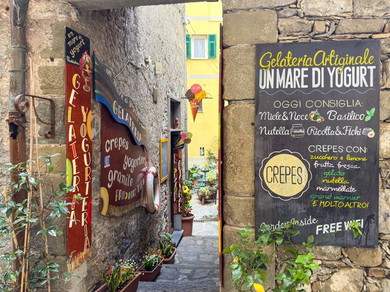 Un Mare di Yogurt, heladería en Corniglia