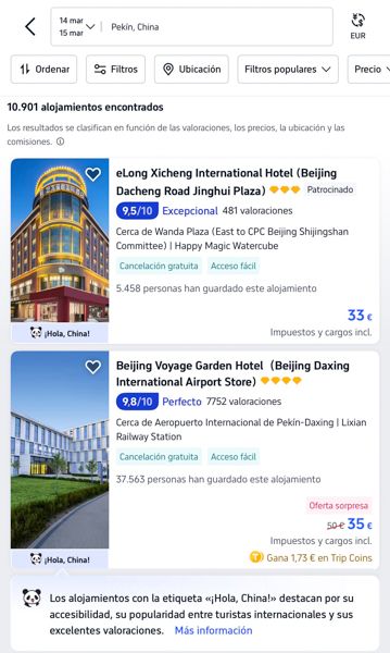 Cómo organizar un viaje a China: lo mejor es reservar los hoteles en Trip