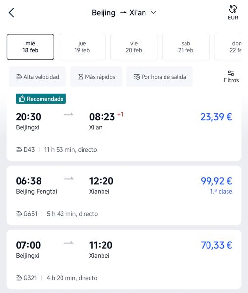 Cómo organizar un viaje a China: reserva de trenes en Trip