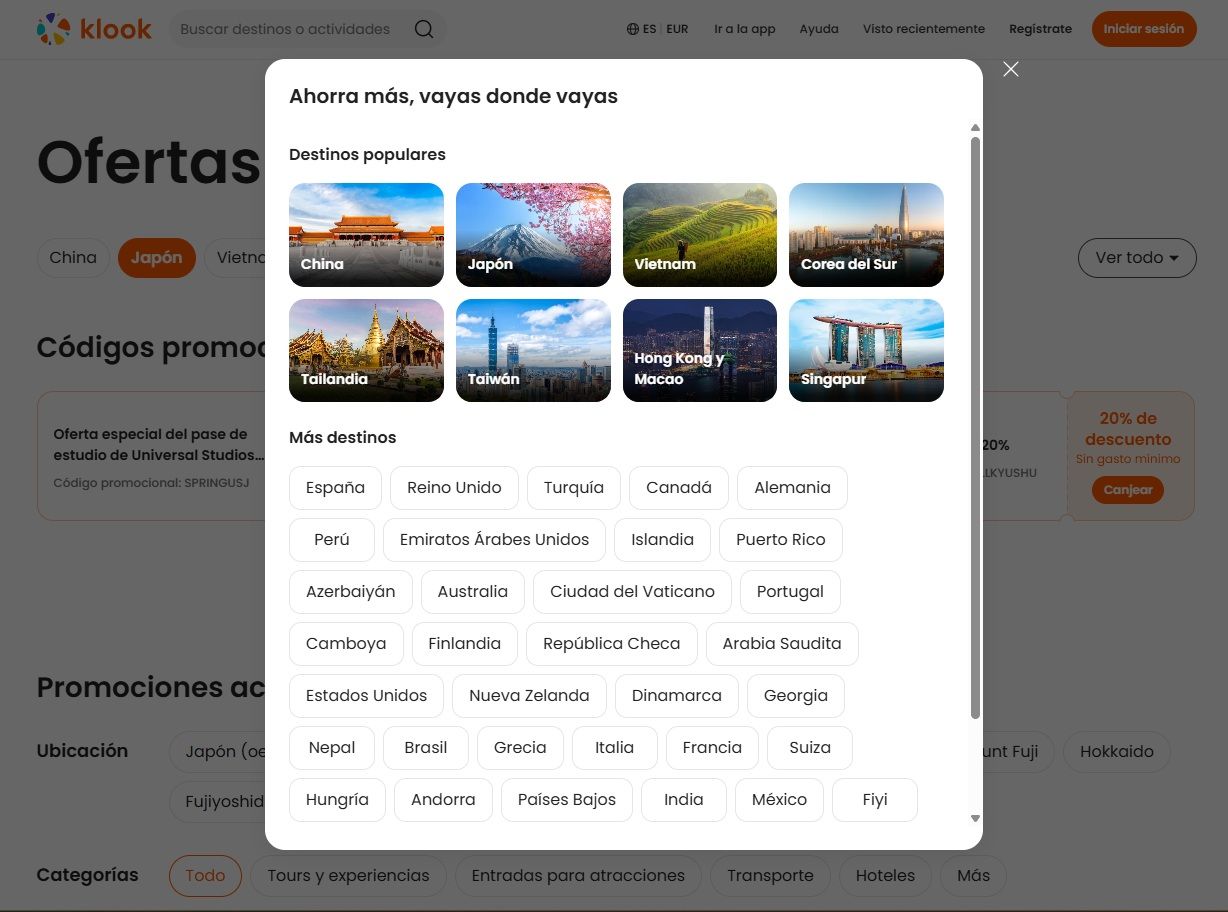 ▷ Código Descuento Klook 2026 ⚠️ TODOS los códigos, cupones y descuentos Klook activos aquí 2 Código descuento Klook: cómo encontrar los descuentos Klook por países
