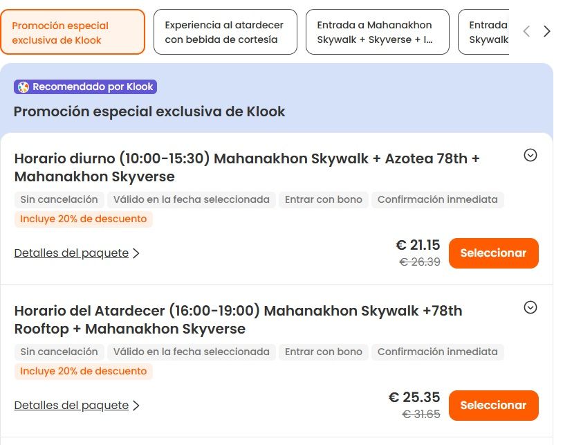 ▷ Código Descuento Klook 2026 ⚠️ TODOS los códigos, cupones y descuentos Klook activos aquí 4 Código promocional Klook: promoción especial exclusiva en Tailandia