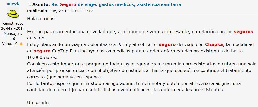▷ Chapka Seguros opiniones 2026 ⚠️ Reviews REALES sobre este seguro de viaje + nuestra opinión 11 Chapka Seguros opiniones en el foro de Los Viajeros
