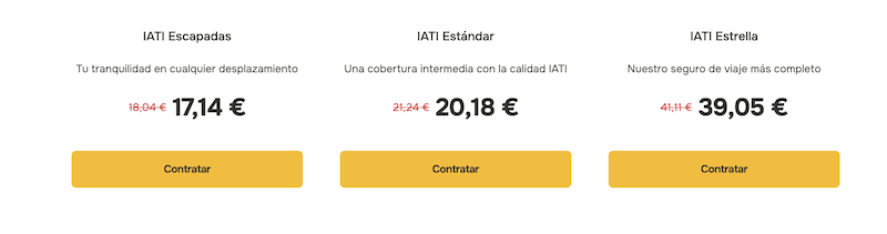 ▷ Descuento IATI Seguros 2026: 5% ACTIVO y hasta el 30% con nuestros descuentos automáticos (SIN código) 1 Ejemplo de que nuestro descuento Iati seguros de viaje se está aplicando sin usar ningún código descuento Iati