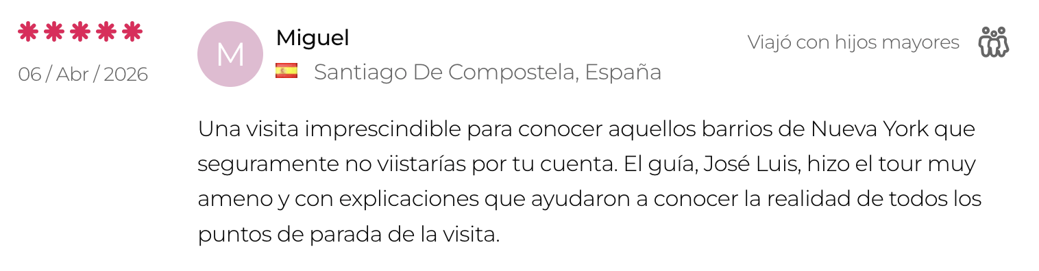 Opiniones del mejor tour de contrastes en Nueva York