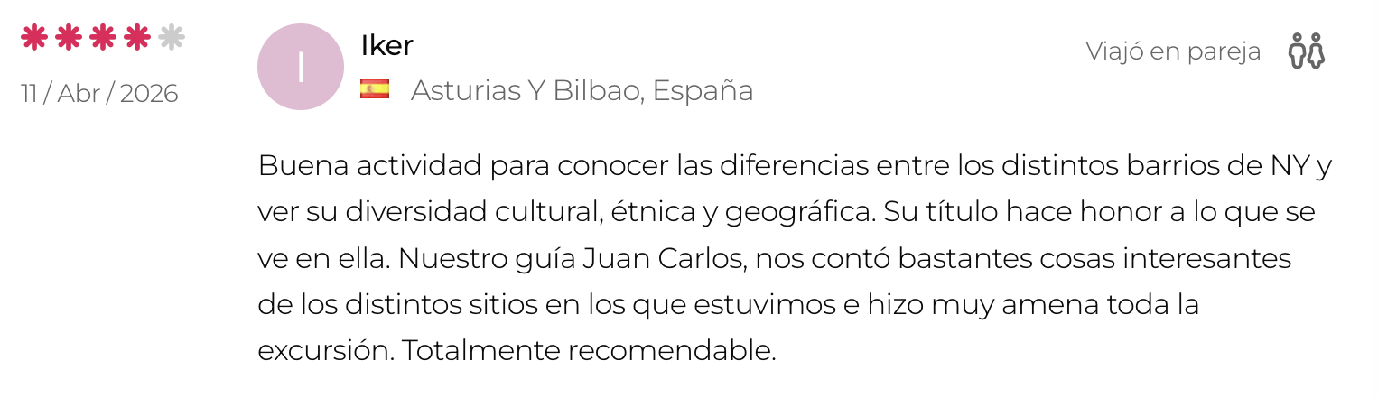 Opiniones del mejor tour de contrastes en Nueva York