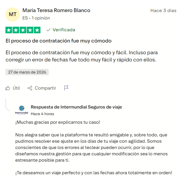 ▷ Descuento Intermundial 2026: ahorra entre un 10% y un 60% con nuestros descuentos automáticos (SIN código) 6 Intermundial Seguros Opiniones positivas
