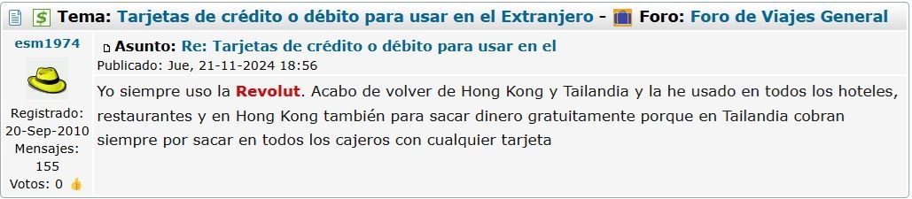 ▷ Revolut opiniones en 2026 ⚠️ ¿Es la mejor tarjeta para viajar? 23 Tarjeta Revolut opiniones en el foro 'Los Viajeros'