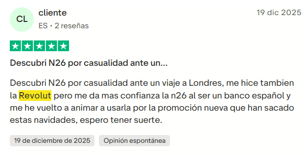 ▷ Revolut o N26: comparativa 2026, ¿qué tarjeta para viajar te conviene más? 12 Revolut o N26: opiniones de los/as viajeros/as