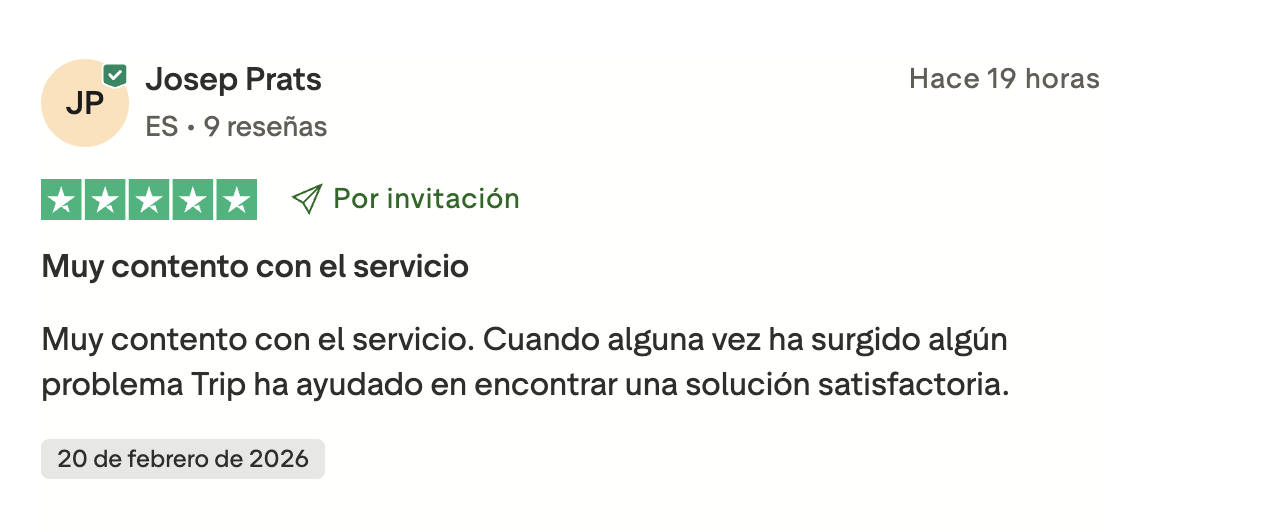 ▷ Trip opiniones 2026: ¿Merece la pena esta web para reservar vuelos, trenes, alojamientos y actividades? ⚠️ Nuestra experiencia real 8 Trip opiniones: opiniones de Trip.com positivas en Trustpilot