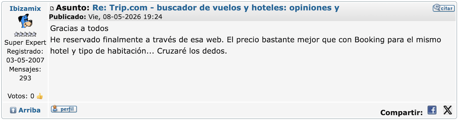 ▷ Trip opiniones 2026: ¿Merece la pena esta web para reservar vuelos, trenes, alojamientos y actividades? ⚠️ Nuestra experiencia real 18 Trip opiniones: opiniones de Trip.com en foro 'Los Viajeros'